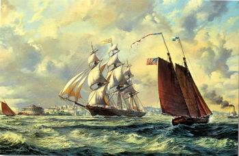 Seascape, boats, ships and warships. 53